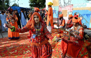 Artists performing during the 10-Day "Folk Festival Lok Mela 2024" at Lok Virsa in the Federal Capital