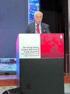 Federal Minister for Maritime Affairs, Qaiser Ahmed Shaikh while addressing Global Maritime Trade Summit.