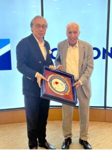 Federal Minister for Maritime Affairs, Qaiser Ahmed Sheikh, was graciously welcomed by Hutchison Port's Group Managing Director, Mr. Eric Ip, in Hong Kong on 19 November 2024. On this occasion, Mr. Eric Ip presented the Minister with a commemorative souvenir as a token of mutual collaboration and goodwill.