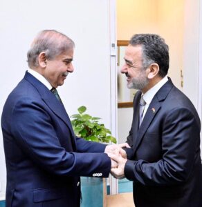 Ambassador of the Republic of Turkiye, Irfan Neziroglu calls on Prime Minister Muhammad Shehbaz Sharif.