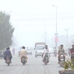 A hazy view as smog settles over the City