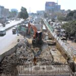 Heavy machinery being used during the development work of Red Line at University Road