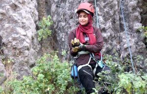 Adventure lovers participating in rock climbing at Jasmeen Corner Pir Sohawa, organised by Athletics Ascend, a US NGO