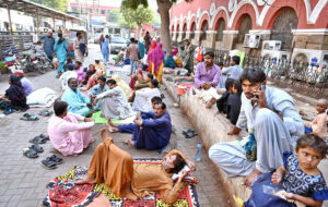 Relatives of the patients are sitting in the civil hospital premises.