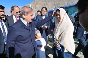 Prime Minister Muhammad Shehbaz Sharif interacts with the locals in Bubar Village, district Ghizar, Gilgit Baltistan.