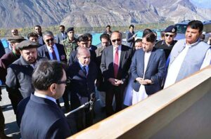 Prime Minister Muhammad Shehbaz Sharif receives briefing regarding the Bubar Village Flood Rehab Project in District Ghizar, Gilgit Baltistan.
