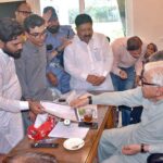 Minister of Defense Khawaja Muhammad Asif listening the problems of people at his residence