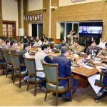 Federal Interior Minister Mohsin Naqvi along with Chief Minister Balochistan Sarfraz Bugti chairing an emergency meeting on law and order situation in the province