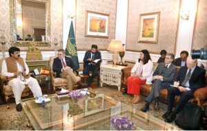 A parliamentary delegation from Spain is meeting with Governor Punjab Sardar Saleem Haider. They are accompanied by Ambassador of Spain to Pakistan Zahoor Ahmed at the Governor House.