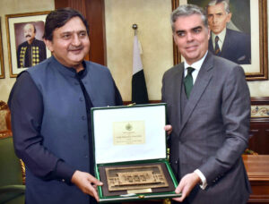 A parliamentary delegation from Spain is meeting with Governor Punjab Sardar Saleem Haider. They are accompanied by Ambassador of Spain to Pakistan Zahoor Ahmed at the Governor House.