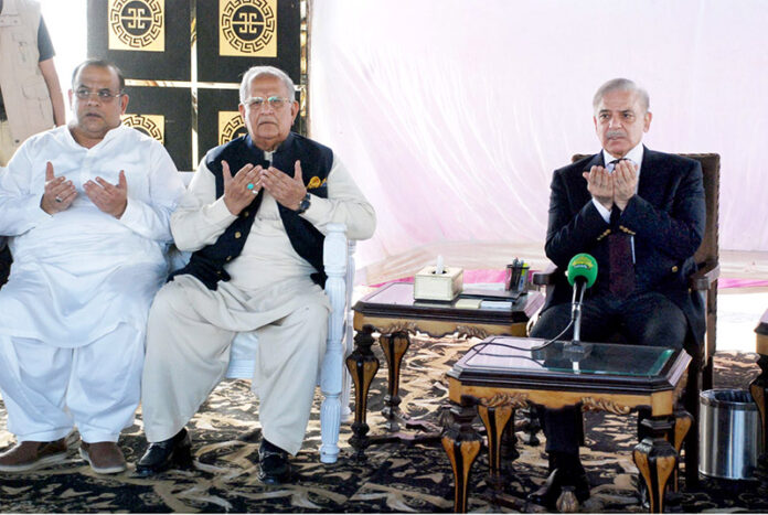 Prime Minister Muhammad Shehbaz Sharif visits the residence of Federal Minister for Housing & Works, Riaz Hussain Pirzada to offer condolences on the sad demise of his brother Sajjad Hussain Pirzada