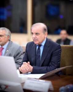 Prime Minister Muhammad Shehbaz Sharif chairs a meeting of the PMLN's Parliamentary Party at Parliament House.