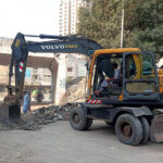 Heavy machinery being used to Development Work in Gulshan -e-Iqbal 13-D Area in Provincial Capital City