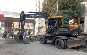 Heavy machinery being used to Development Work in Gulshan -e-Iqbal 13-D Area in Provincial Capital City