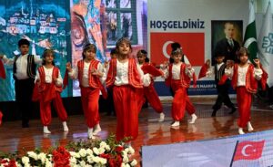 Turkish Ambassador to Pakistan Irfan Neziroglu in a group photograph with Students during "101 Turkish Republic Day" at Pak-Turk Maarif International Schools & College in the Federal Capital