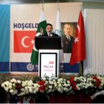 Turkish Ambassador to Pakistan Irfan Neziroglu addressing during "101 Turkish Republic Day" at Pak-Turk Maarif International Schools & College in the Federal Capital