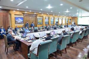 Prime Minister Muhammad Shehbaz Sharif chairs a special meeting of the Gilgit Baltistan Cabinet.