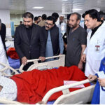 Federal Minister for Interior Mohsin Naqvi, Chief Minister Balochistan Mir Sarfaraz Bugti and Provincial Ministers are visiting the people injured in the railway station bomb blast at Civil Hospital