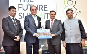 Federal Minister for Finance and Revenue Senator Muhammad Aurangzeb addressing the Eighth Edition of Future Summit at a local hotel.