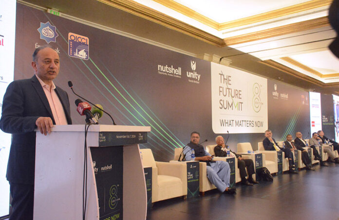 Federal Minister for Petroleum, Dr. Musadik Malik addressing the Eighth Edition of Future Summit as a keynote speaker