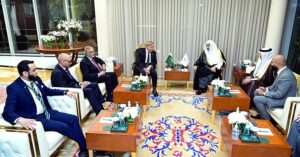 Prime Minister Muhammad Shehbaz Sharif meets with Secretary General of the World Muslim League Sheikh Dr. Mohammad bin Issa on the sidelines of Arab-Islamic Extraordinary Summit.