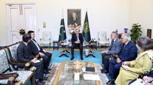 The outgoing Ambassador of Nepal to Pakistan Amb. Tapas Adhikari pays a farewell call to Prime Minister Muhammad Shehbaz Sharif