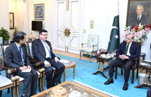The outgoing Ambassador of Nepal to Pakistan Amb. Tapas Adhikari pays a farewell call to Prime Minister Muhammad Shehbaz Sharif