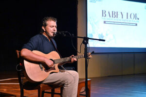 Folk singer and musicologist Arieb Azhar Performing musical presentation folk music and sufi poetryat the National Academy of Performing Arts-(NAPA)