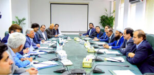 Federal Minister for Industries and Production, Rana Tanveer Hussain presides over a meeting of the Sugar Advisory Board (SAB)