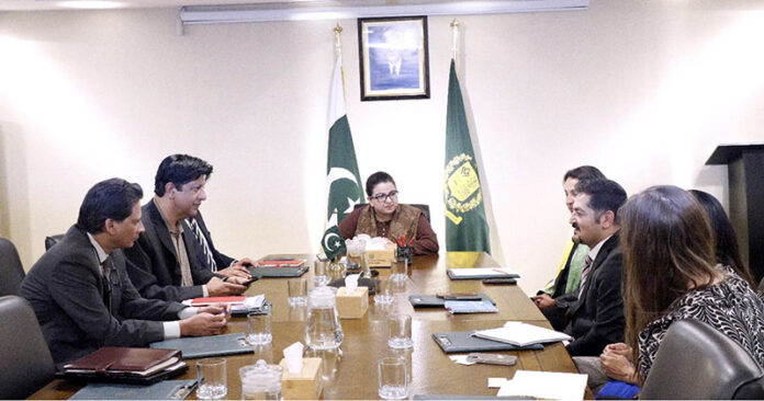Minister of State for IT and Telecommunication Ms. Shaza Fatima Khawaja in a meeting with World Bank delegation