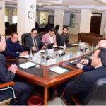 Federal Minister for Finance and Revenue, Senator Muhammad Aurangzeb, in a meeting with a VEON Group delegation, led by Founder and Chairman of the Board of VEON Group, Augie K. Fabela, at the Finance Division