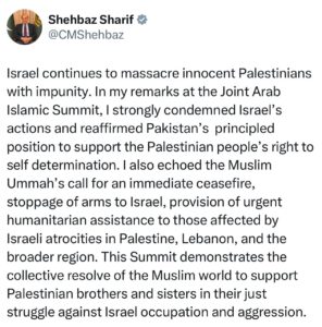 PM says he strongly condemned Israel’s atrocities