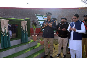 Inspectorate General of Prisons Punjab Mian Farooq Nazeer offering Dua after inaugurating the Revamping of the Central Jail.