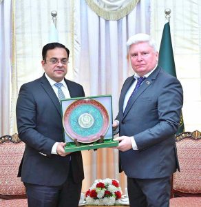 Federal Minister for Economic Affairs, Ahad Cheema in meeting with Ambassador of Czech Republic, H.E. Ladislav Steinhubel.