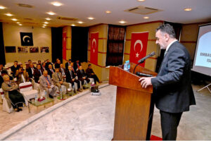 Ambassador of the Republic of Turkiye to Pakistan, Dr. Irfan Neziroglu addresses a ceremony to commemorate the 148th Birth Anniversary of the founder of Islamic Republic of Pakistan, Quaid-e-Azam Muhammad Ali Jinnah at Turkish Embassy.