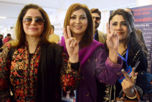 Members casting their votes in Arts Council of Pakistan Elections 2025-26 at Arts Council.