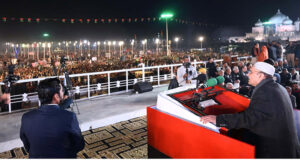 President of Pakistan Asif Ali Zardari addressing to Public Gathering on the occasion of 17th death anniversary of Shaheed Mohtarma Benazir Bhutto at Garhi Khuda Bakhsh.