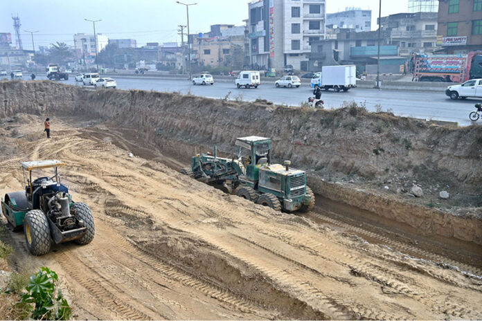 Heavy machinery being used for the construction of IJP Service Road in the Federal Capital