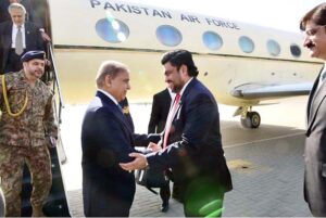 Prime Minister Muhammad Shehbaz Sharif reaches Karachi on day long visit