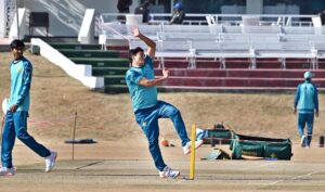 West Indies cricket team players in action during practice session at the Islamabad Club, in preparation for the upcoming test series between Pakistan and West Indies.