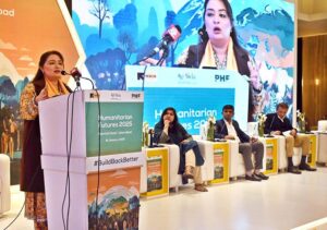 Coordinator to Prime Minister for Climate Change, Ms. Romina Khurshid Alam addressing a seminar on “Humanitarian Futures 2025” organized by the International Rescue Committee (IRC).