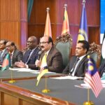 Chairman Prime Minister’s Youth Program (PMYP), Rana Mashhood Ahmad Khan along with delegates of the Commonwealth Asia Youth Alliance (CAYA) Summit addressing a joint press conference at Convention Center