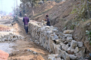 Heavy machinery being used for the construction of IJP Service Road in the Federal Capital