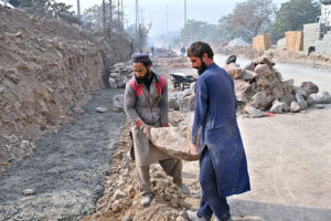 Heavy machinery being used for the construction of IJP Service Road in the Federal Capital