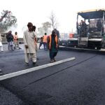 The road is being carpeted by heavy machinery as the Serena Chowk Interchange Project nears completion, soon to open for normal traffic, marking a key milestone in the Federal Capital