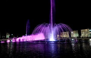 A stunning view of Pakistan’s biggest dancing fountain show illuminating at Parkview city Downtown Islamabad