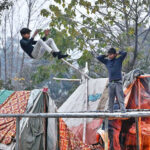 Youngsters enjoy jumping on trampoline in the Federal Capital