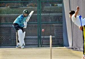 West Indies cricket team players in action during practice session at the Islamabad Club, in preparation for the upcoming test series between Pakistan and West Indies.