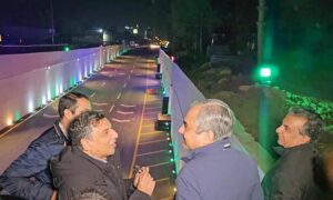 Federal Minister for Interior Mohsin Naqvi visiting Serena Chowk Interchange Project.