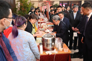 Ambassador of China to Pakistan, Jiang Zaidong visiting stalls during an event regarding Chinese New Year